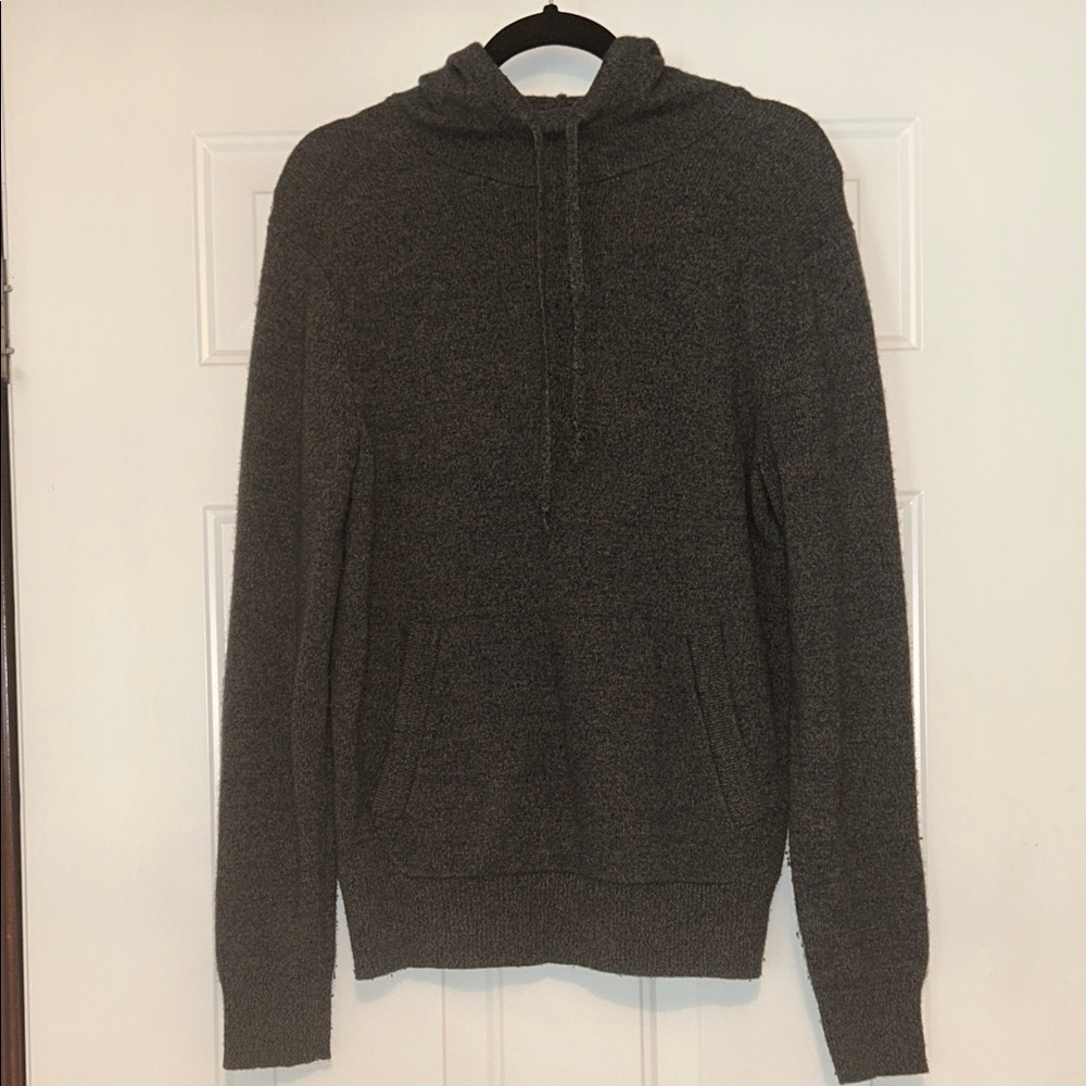 Banana Republic Men's Italian Yarn Hoodie Sweater M Gray Casual Preppy Golf